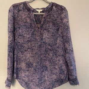 Tissue Silk Rebecca Taylor Navy with Blush Blouse